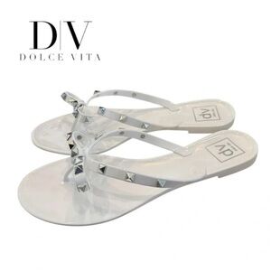 Dolce Vita Sunkissed White Studded Jelly Sandals